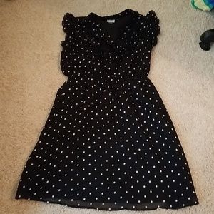 Polka dot dress with ruffles
